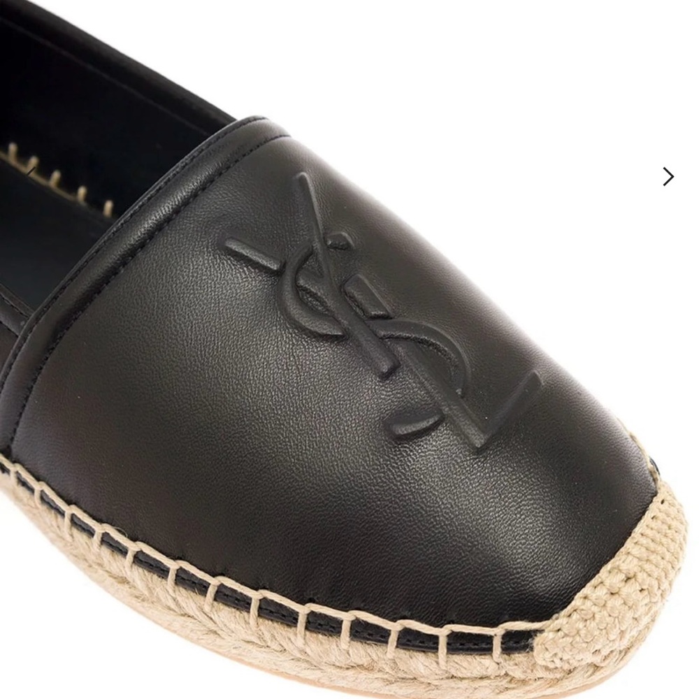 YSL logo flat espadrille women’s size 37.5. Barely worn. original box/dust bag